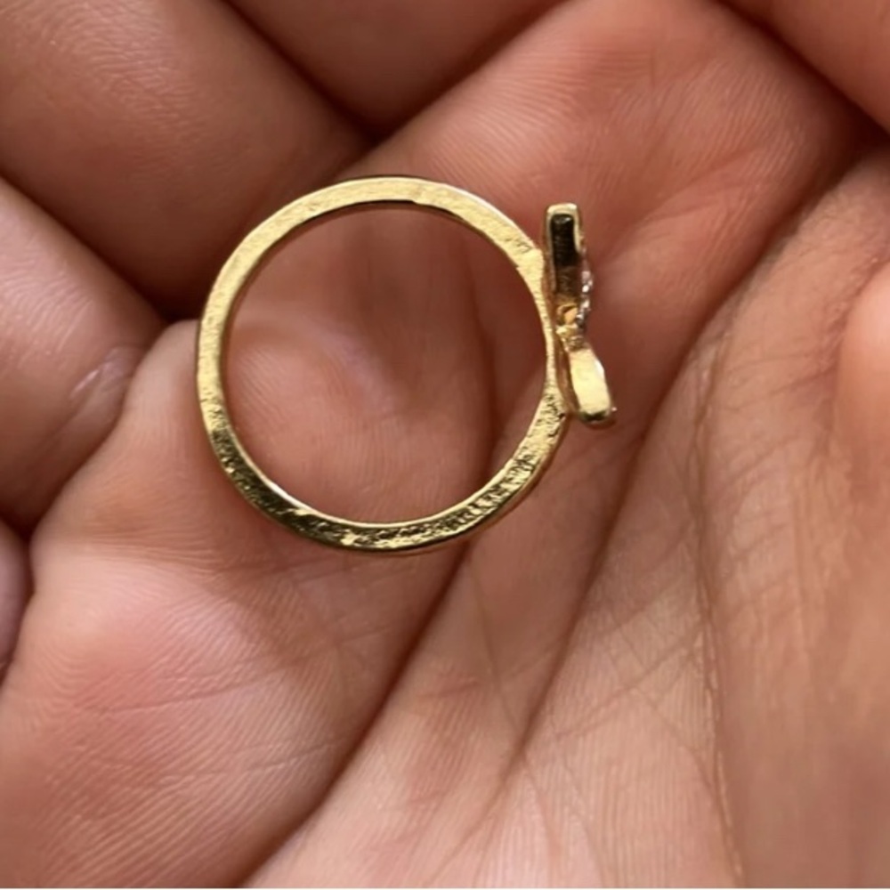 Gold Rhinestone Butterfly Ring - Picture 3 of 4
